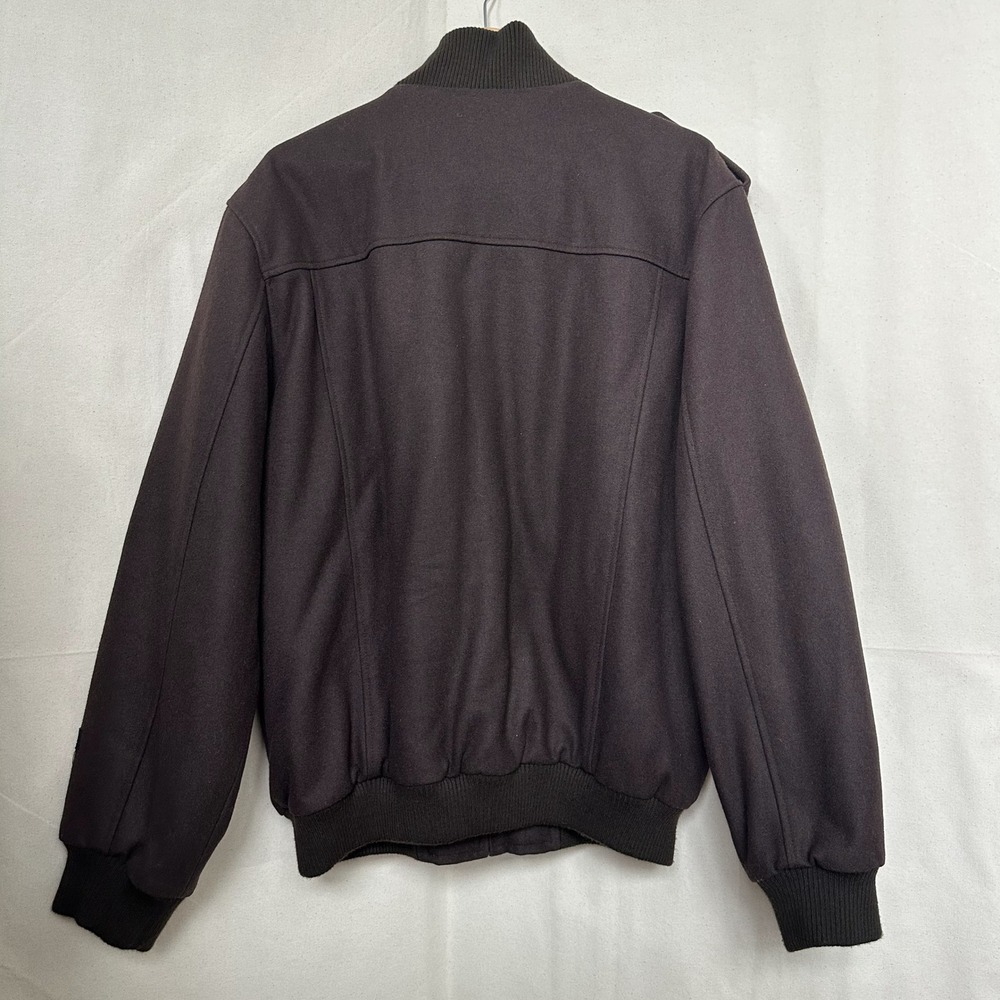 ROBERT PHILLIPE NEW YORK Wool Blend Bomber Jacket Size L Men's Brown City Chores - Picture 3 of 15